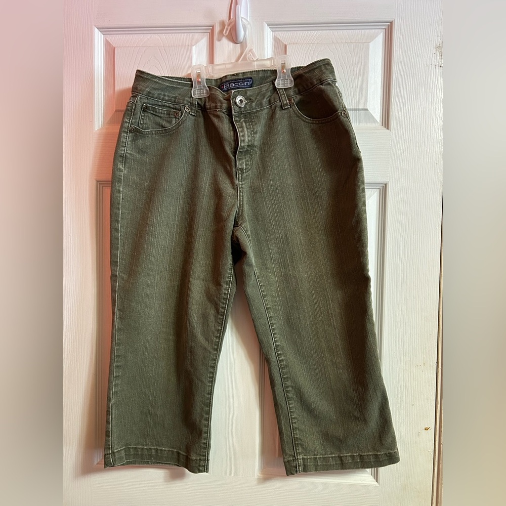 Baccini Olive Green Pants straight boot cut size 12P
